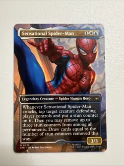 x1 Sensational Spider-Man - Borderless R MTG Marvel's Spider-Man Eternal M/NM - Image 1