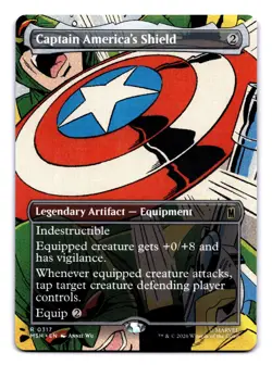 MTG Captain America's Shield (Borderless) NM R 317 Marvel Super Heroes - Image 1