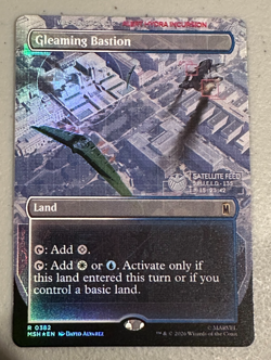 MTG Marvel Super Heroes Gleaming Bastion Foil Borderless NM #382 - Image 1