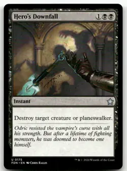 Hero's Downfall #175 (NM) Foundations FDN Magic MTG - Image 1