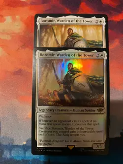 MTG Lord of the Rings Boromir Warden of the Tower x 2, One Foil - Image 1