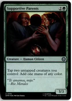 Supportive Parents 119 Uncommon Marvel's Spider-Man Magic: The Gathering Foil NM - Image 1