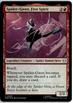 Spider-Gwen, Free Spirit 90 Marvel's Spider-Man Magic: The Gathering Foil NM - Image 1