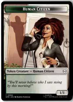 Copy Human Citizen Double-Sided Token 1 /4 Marvel's Spider-Man MTG NM - Image 2