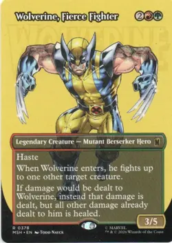 MTG: Marvel Super Heroes: Borderless Wolverine, Fierce Fighter: LP Condition - Image 1