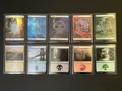 Magic: The Gathering Marvel's Spider-Man Full Art Basic Land (Foil) Set | NM/M - Image 1