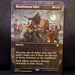 MtG Blasphemous Edict (Borderless) Foundations Regular Rare Sorcery 0317 EN - Image 1