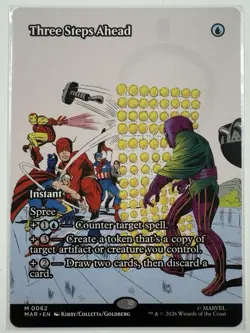 Three Steps Ahead (Borderless) 0062 Marvel Universe Eternal-Legal (MAR) MTG NM/M - Image 1