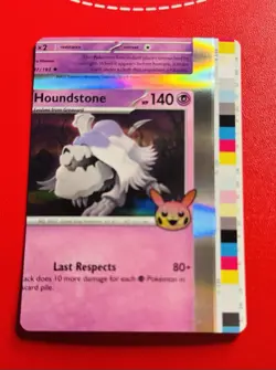 Pokemon TCG NFC Error Miscut Card Houndstone Trick Or Trade - Image 1