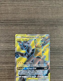 Pikachu & Zekrom GX NM (Full Art) 162/181 Sm-Team Up Pokemon Holo MINT - Image 3