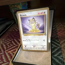 WOTC Pokemon TCG Gold Border Jungle Meowth 56/64 Unlimited English 1999 - Image 1