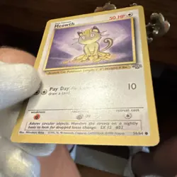 WOTC Pokemon TCG Gold Border Jungle Meowth 56/64 Unlimited English 1999 - Image 3