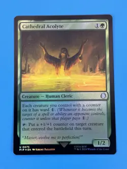 MTG Cathedral Acolyte Foil PIP 0075 Universes Beyond: Fallout NM - Image 2