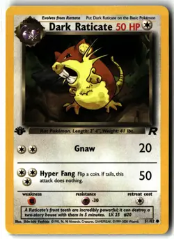 2000 Dark Raticate ⭐ 51/82 1st Edition Vintage WOTC Team Rocket Pokemon NM/LP - Image 1