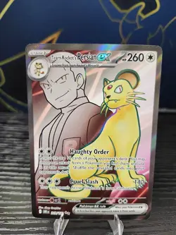 Pokemon Team Rocket's Persian ex Ultra Rare 219/182 DRI SV10: Destined Rivals NM - Image 1