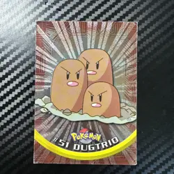 Dugtrio Topps Chrome Pokemon TV Animation Edition #51 2000 MP - Image 1