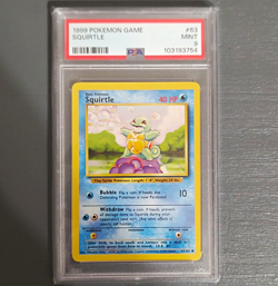 PSA 9 Pokemon Base Set Squirtle 63/102 Regular English Unlimited 1999 WOTC - Image 1