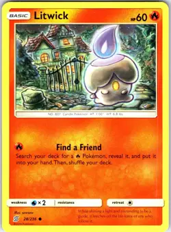 Litwick 28/236 Common Unified Minds Pokemon Near Mint - Image 1