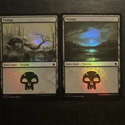 Set Of x2 Swamp FDN Foundations MTG 276/277 FOIL BASIC LAND M/NM - Image 1