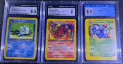Pokemon CGC Graded Lot: Dark Charmeleon 9, Wartortle 8.5, Ivysaur 8.5 1st Ed - Image 1