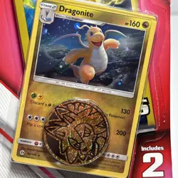 Pokemon 2 Mini Booster Packs 1 Dragonite Promo Brand New Coin Sealed TCG 3 Bonus - Image 2