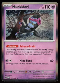 Munkidori 095/167 Rare Twilight Masquerade Pokemon Holo Near Mint - Image 1