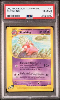 2003 POKEMON AQUAPOLIS #34 SLOWKING PSA 10 - Image 1