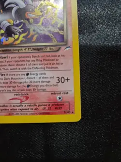 Pokemon 1st Edition Dark Houndoom 7/105 Neo Destiny Holo - Image 4