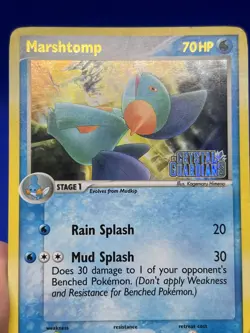 2006 Pokemon EX Crystal Guardians Marshtomp 24/100 Stamped Reverse Holo HP/DMG - Image 2
