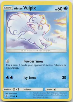 Alolan Vulpix 27/147 C Burning Shadows Pokemon NM C18-52 - Image 1