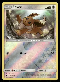 2019 Pokemon Eevee Common Hidden Fates 49/68 Reverse Holo HP - Image 1