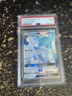 Pokemon TCG Glaceon GX SV55/SC94 SM Sun & Moon Hidden Fates PSA 9 MINT - Image 1