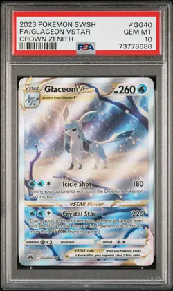 Glaceon Vstar GG40/GG70 Sword Shield Crown Zenith Pokemon PSA 10 - Image 1