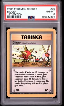 2000 POKEMON ROCKET 1ST EDITION #75 DIGGER PSA 8 - Image 1