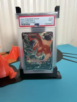 2022 POKEMON SWORD & SHIELD BRILLIANT STARS #154 FULL ART/CHARIZARD V PSA 9 - Image 2