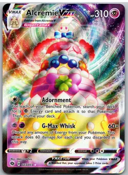 Alcremie VMAX 023/073 Holo VMAX Rare Champion's Path Pokemon - Image 1
