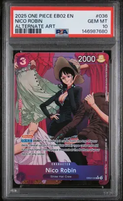 One Piece Nico Robin EB02-036 Alternate Art Rare PSA 10 ENGLISH - Image 1
