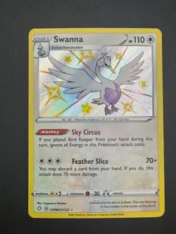 Swanna SV096/SV122 Shining Fates Shiny Holo Rare Pokemon Card Near Mint - Image 2