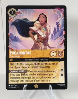 Pocahontas - Peacekeeper 22/204 Winterspell Lorcana Legendary Card - NM - Image 1