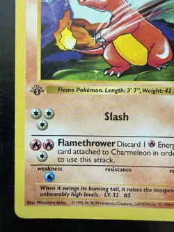 Pokemon Charmeleon Base Set Shadowless 24/102 1st Edition (LP) - Image 4