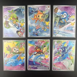 Pokemon 6 Card First Partner Illustration Promo Lot NM Piplup Turtwig Chimchar + - Image 1