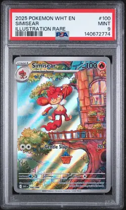 SIMISEAR #100 ILLUSTRATION RARE 2025 POKEMON WHT EN WHITE FLARE PSA 9 MINT - Image 1