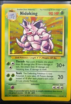 Nidoking Base Set Holo Rare 011/102 Pokemon TCG - Image 1