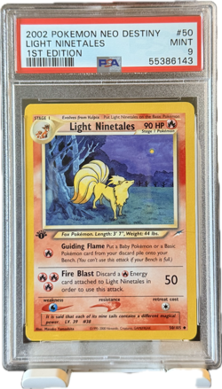 2002 POKEMON NEO DESTINY 1ST EDITION #50 LIGHT NINETALES PSA 9 MINT - Image 1
