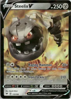Steelix V 115/185 Holo V Rare Vivid Voltage Pokemon Near Mint - Image 1
