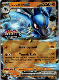 Lucario ex (Prismatic Evolutions Stamp) 051/131 Holo Pokemon NM - Image 1