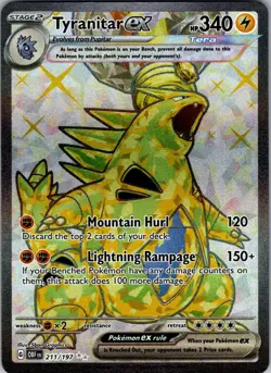 Tyranitar ex 211/197 Ultra Rare Obsidian Flames Pokemon Holo Near Mint - Image 1