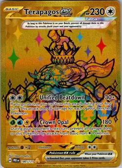 Terapagos ex 180/131 Holo Hyper Rare Prismatic Evolutions Pokemon Near Mint - Image 1