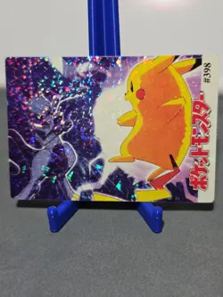 1999 Vintage Pocket Monsters Vending Prism - Mewtwo Movie Pikachu Fight #398 - Image 1