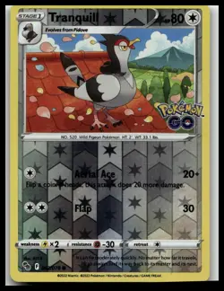 Pokemon GO #062/078 Tranquill Reverse Holo - Image 1